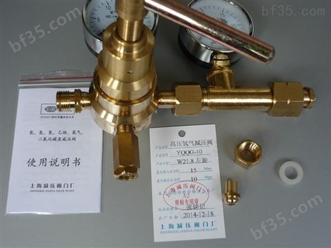 上海繁瑞氢气高压钢瓶减压表YQQG-10氢气减压阀YQQG10氢气减压器 氢气表*